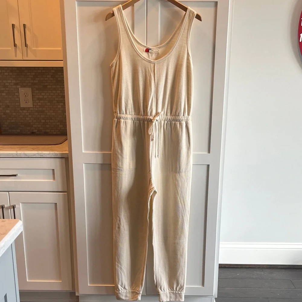 Free People Womens Bicoastal Set Elegant Cream Jumpsuit With Matching Duster - Picture 5 of 6